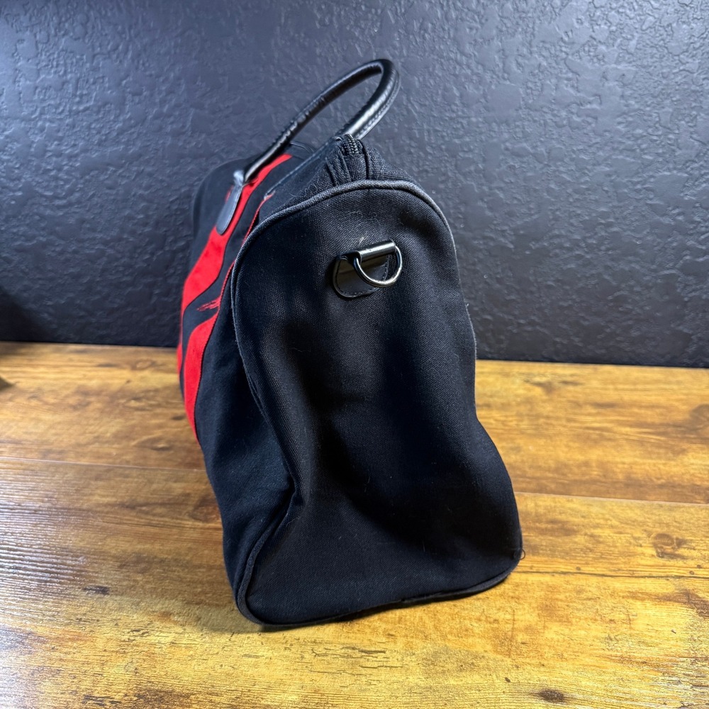 Polo Ralph Lauren Big Pony Black Red Canvas Duffle Travel Bag Unisex Large - Picture 2 of 6
